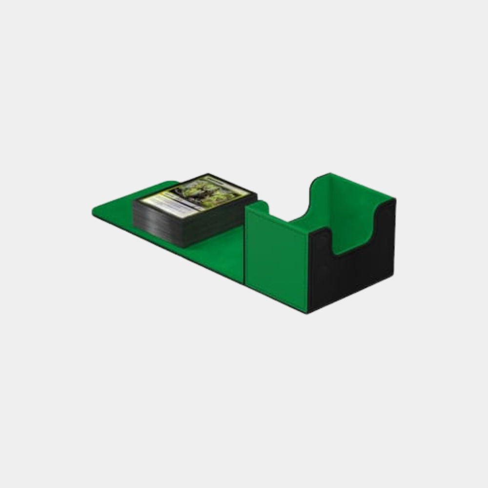 ltimate Guard Sidewinder 100+ Xenoskin Black Green komplett aufgeklappte Deck Box für Sammelkarten