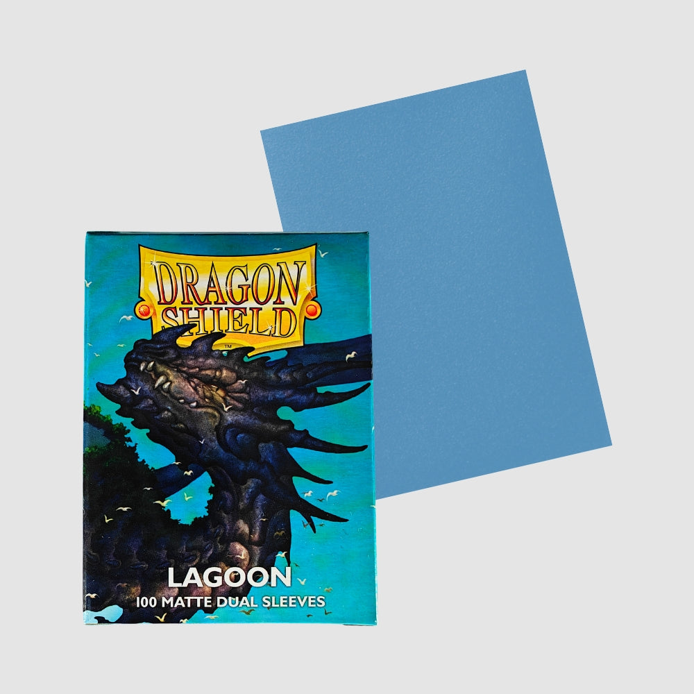 Dragon Shield Standard Size Matte Dual Sleeves Lagoon 100 Stück Packung für Sammelkarten mit hellblauer Hülle