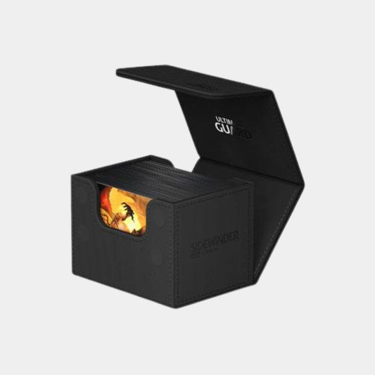 Ultimate Guard Sidewinder 100+ Xenoskin Black geöffnete schwarze Deck Box für Sammelkarten