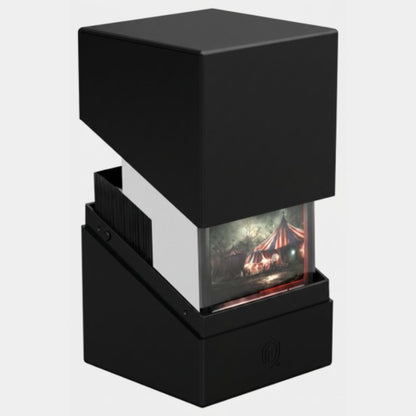 Ultimate Guard Boulder 100+ Deck Box in Schwarz (Solid Black), geöffnet