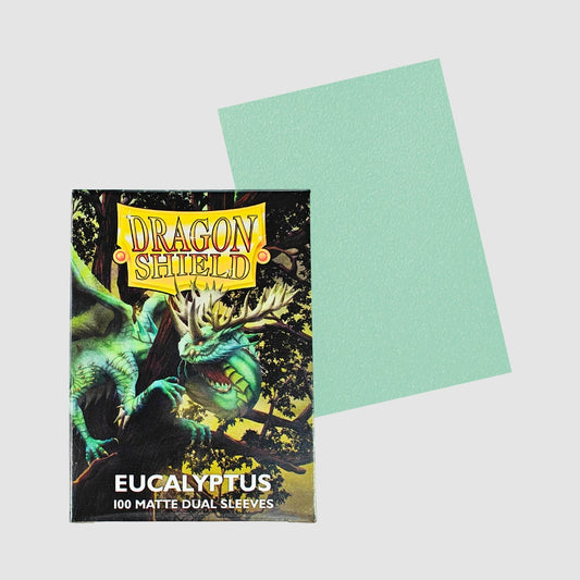 Dragon Shield Standard Size Matte Dual Sleeves Eucalyptus 100 Stück Packung für Sammelkarten mit hellgrüner Hülle