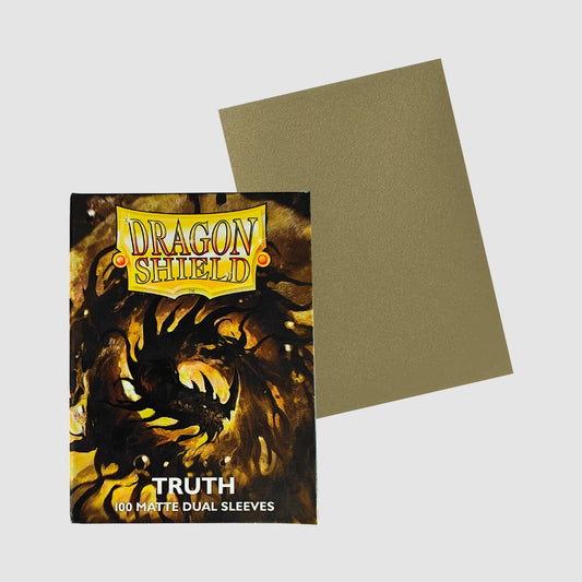 Dragon Shield Standard Size Matte Dual Sleeves Truth 100 Stück Packung für Sammelkarten mit olivgrüner Hülle