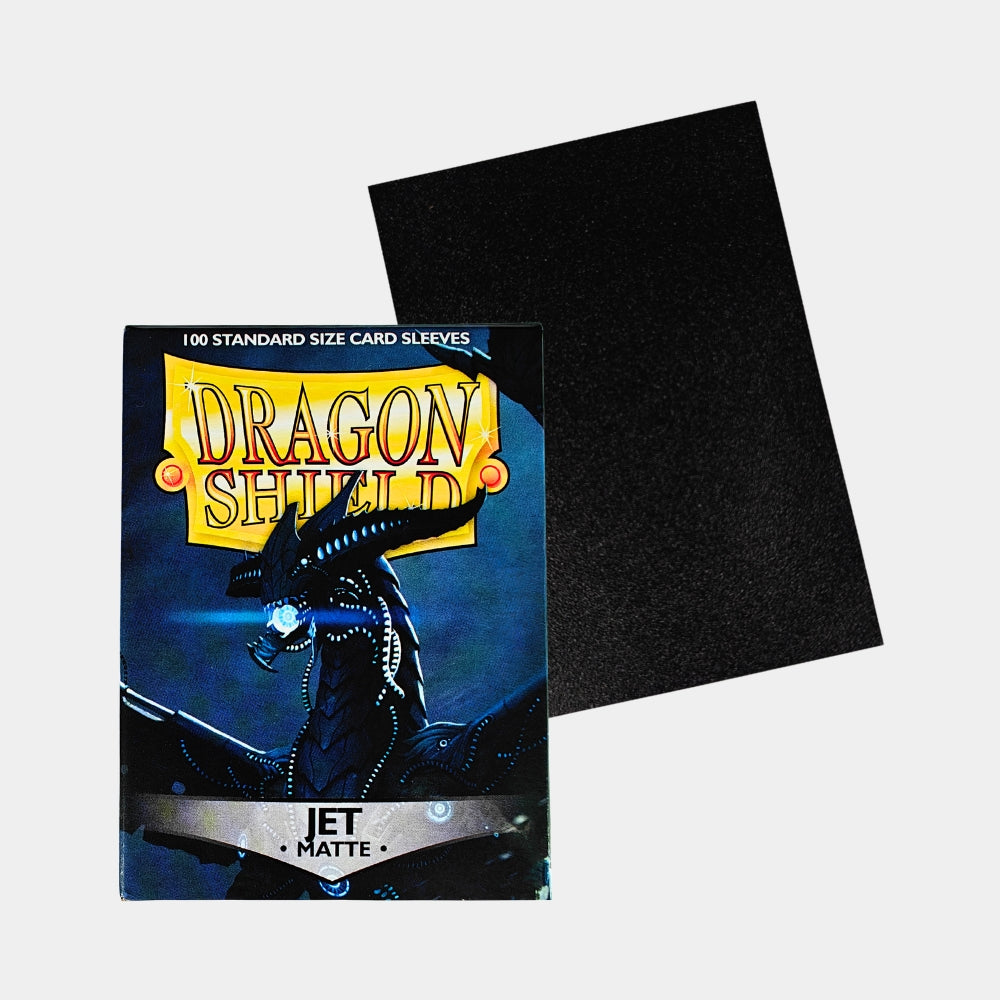 Dragon Shield Standard Size Matte Sleeves Jet 100 Stück Packung für Sammelkarten mit schwarzer Hülle